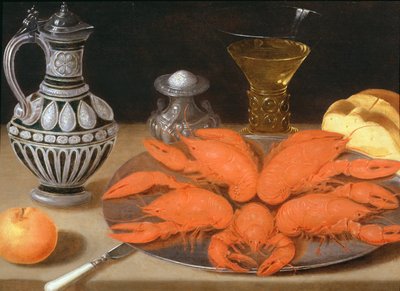Crayfish on a Pewter Plate by Gotthardt von Wedig